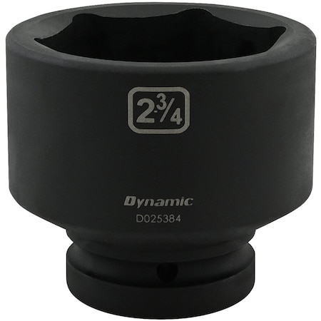 Dynamic 1" Drive Standard Socket, Black Phosphate, Tools 2-3/4" X 1" Drive, 6 Point Standard Length D025384